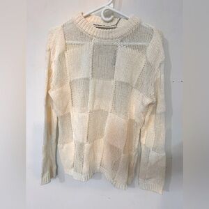 The Open Product Paper Yarn Checker Board Pullover